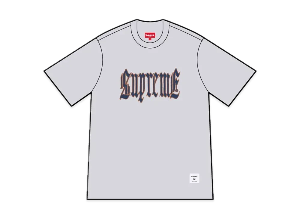 Supreme Old English S/S Top "Heather Grey"