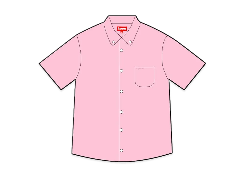 Supreme Loose Fit S/S Oxford Shirt "Pink" (24SS)