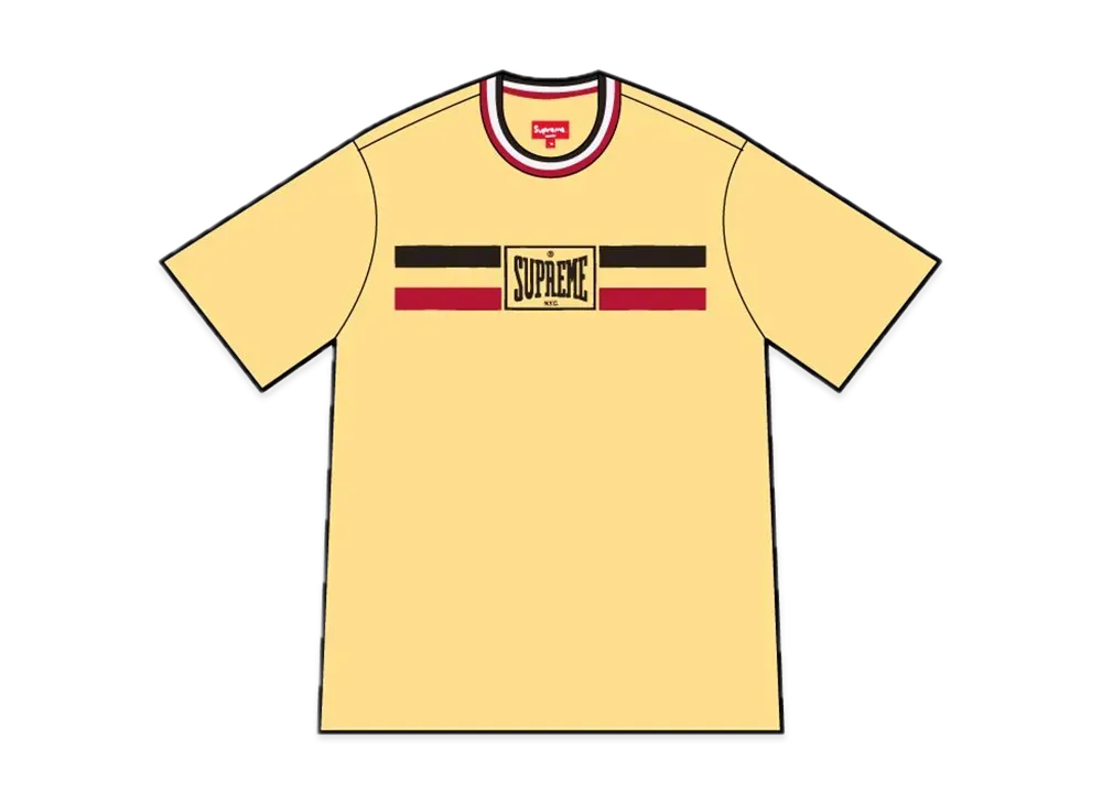 Supreme Warm Up Stripe S/S Top "Yellow"