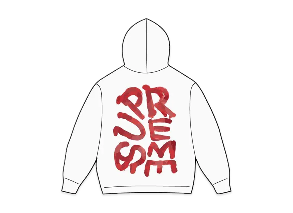 Supreme Paint Hooded Sweatshirt "White"