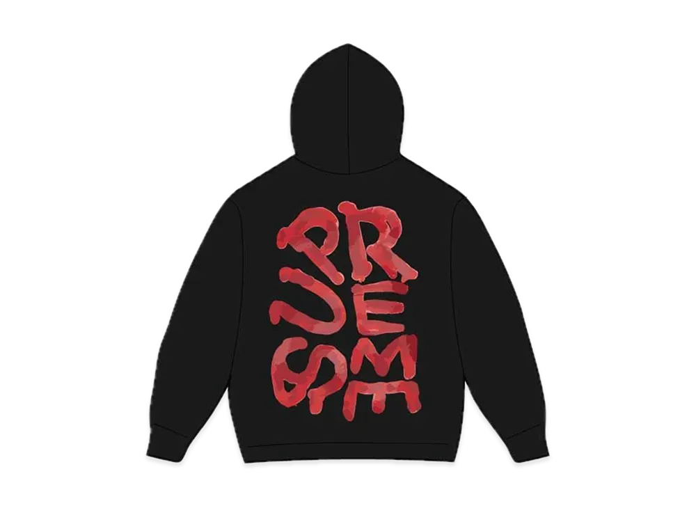 Supreme Paint Hooded Sweatshirt "Black"