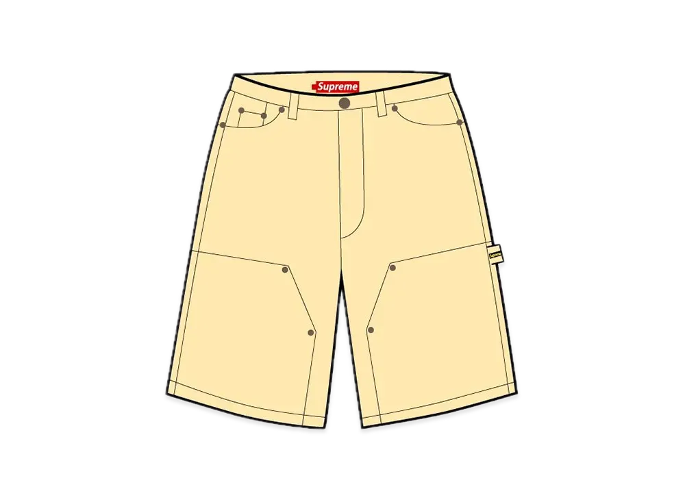 Supreme Washed Corduroy Double Knee Painter Short "Yellow"