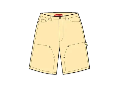 Supreme Washed Corduroy Double Knee Painter Short "Yellow"