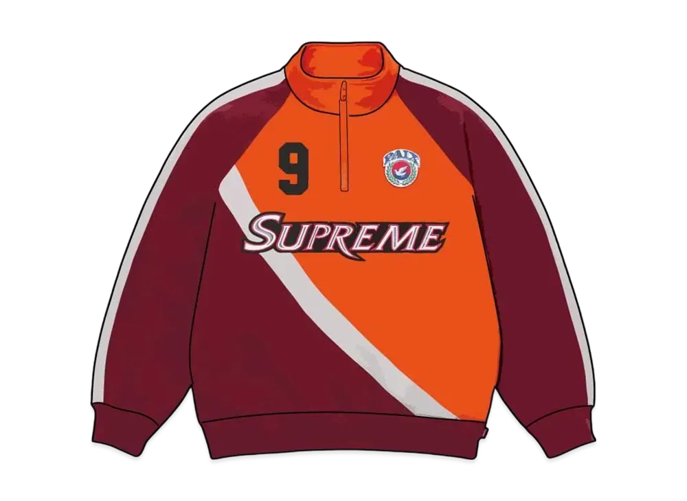 シュプリーム エキップ ハーフ ジップ アップ スウェットシャツ "ダーク オレンジ"