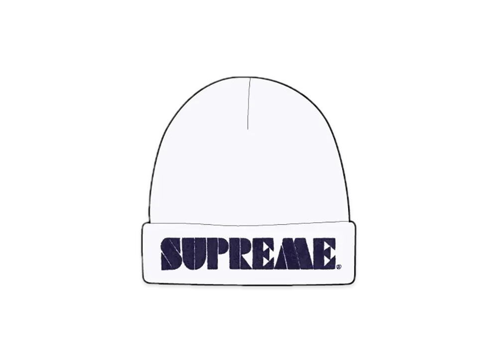 Supreme Stencil Beanie "White"