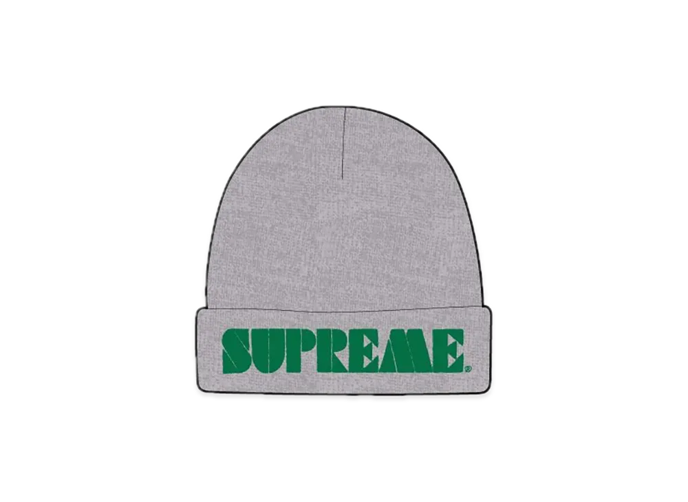 Supreme Stencil Beanie "Heather Grey"