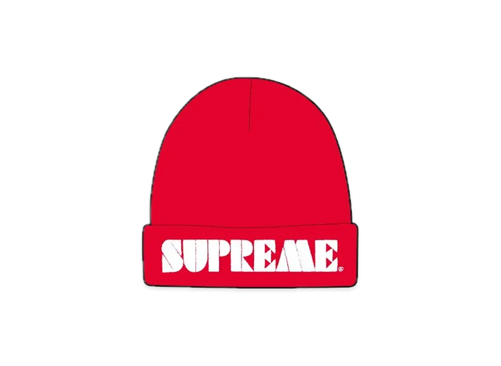 Supreme Stencil Beanie "Red"