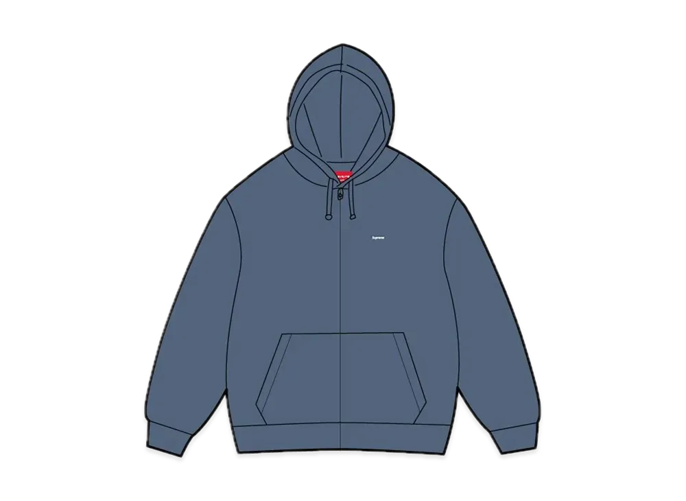 Supreme Overdyed Small Box Zip Up Hooded Sweatshirt "Dark Slate"