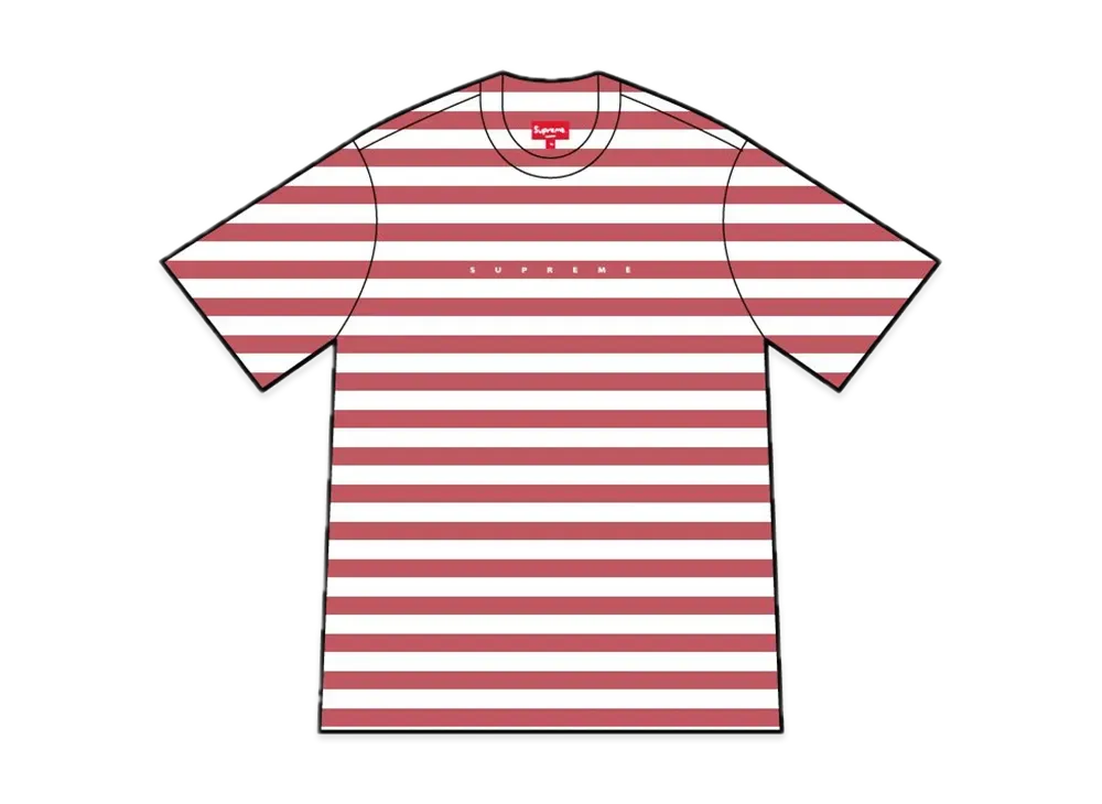 Supreme Overprint Stripe S/S Top "Red"