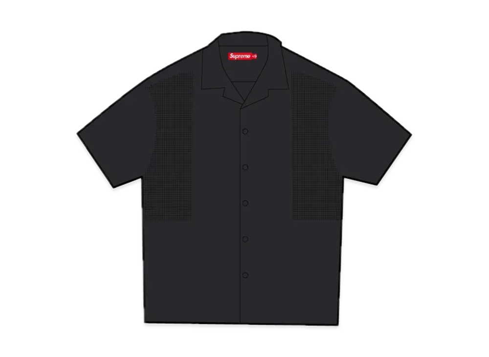 Supreme Mesh Panel Linen S/S Shirt "Black"