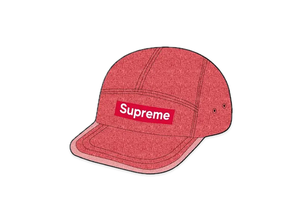 Supreme Coated Denim Camp Cap "Red"