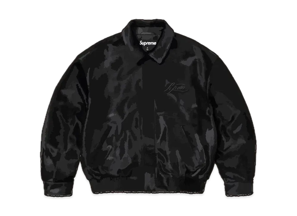 Supreme Ponyhair Varsity Jacket "Black"