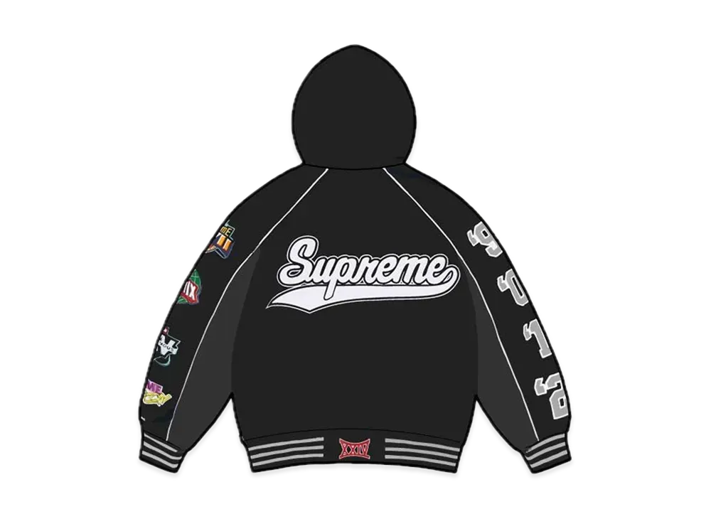 Supreme Playoffs Zip Up Hooded Sweatshirt "Black"