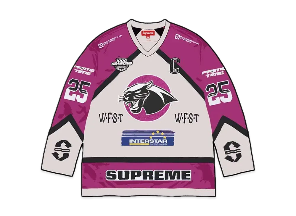 Supreme Rhinestone Hockey Jersey "White"