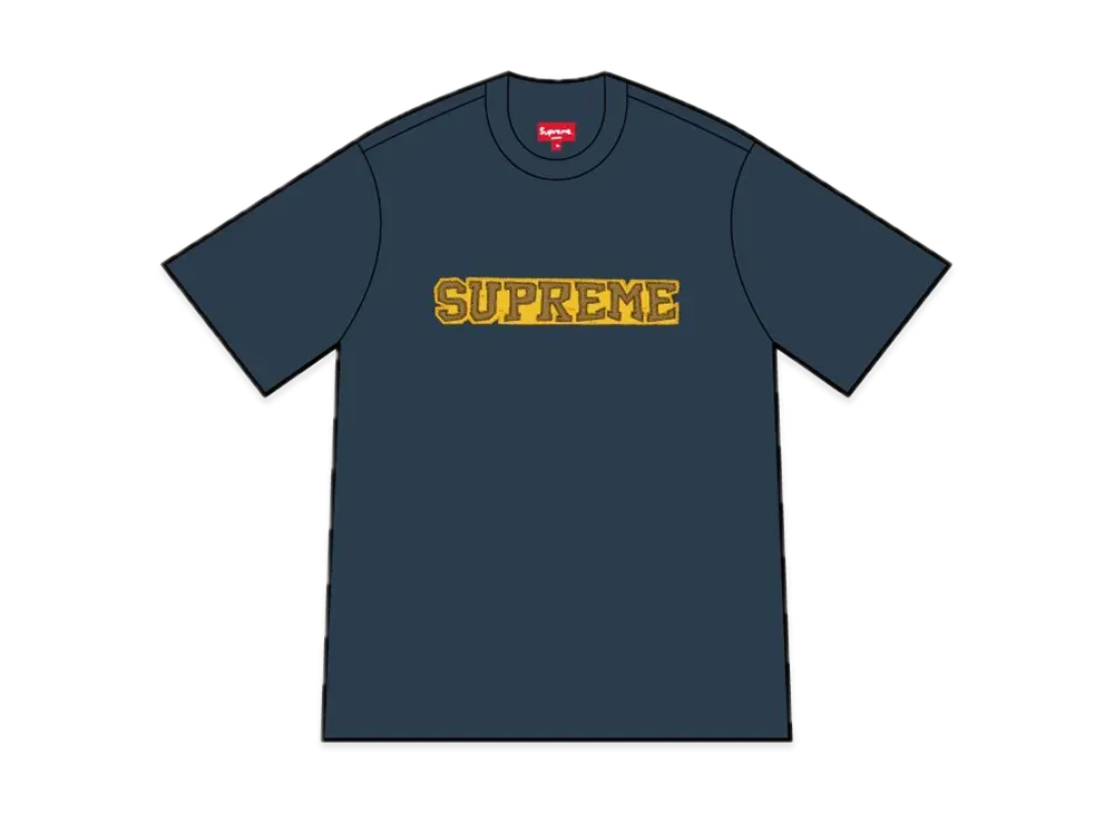 Supreme Satin Applique S/S Top "Navy"