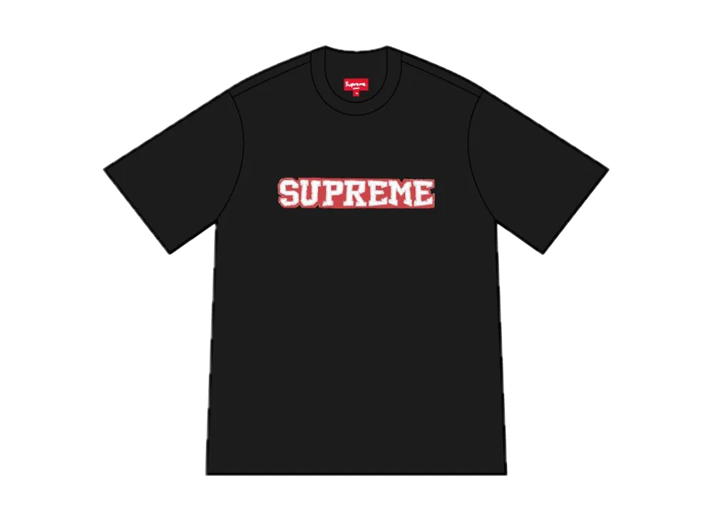 Supreme Satin Applique S/S Top "Black"
