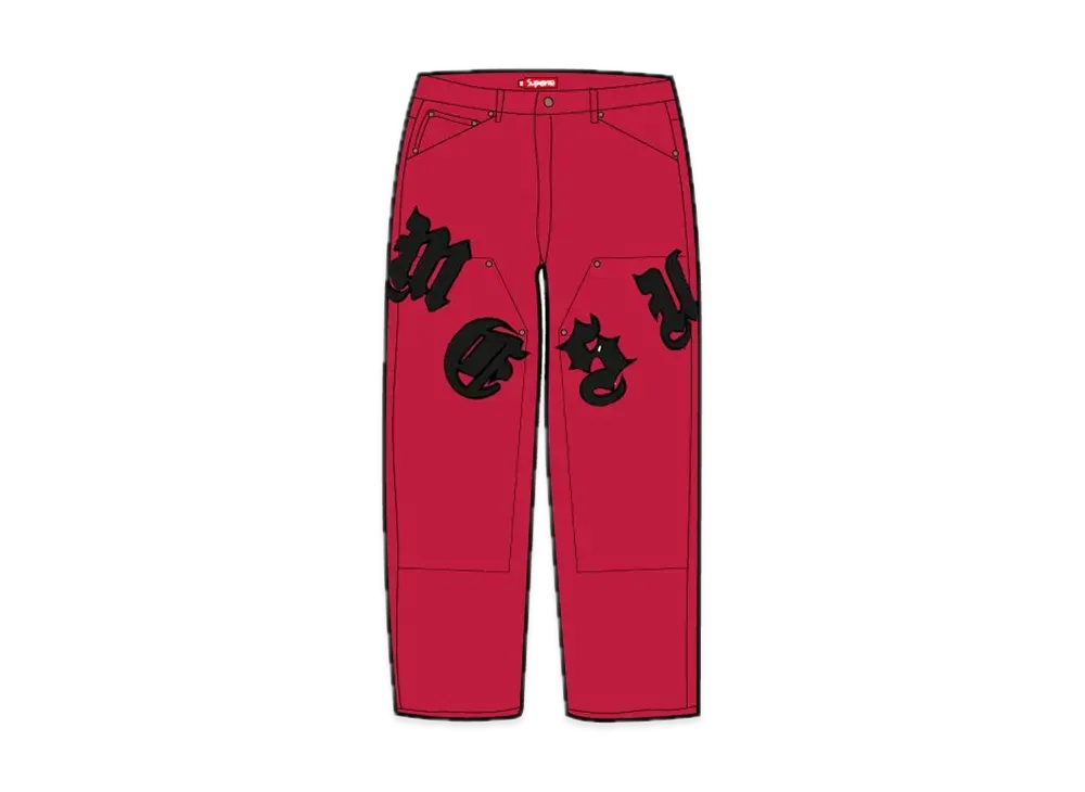 Supreme Old English Canvas Double Knee Painter Pant "Red"