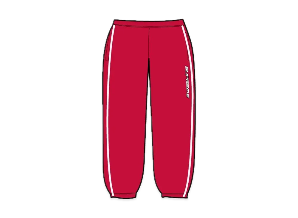 Supreme Contrast Zip Warm Up Pant "Red"