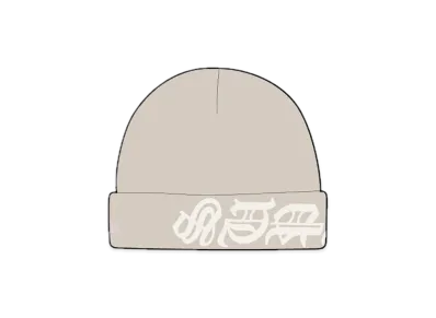 Supreme New Era Blackletter Beanie "Stone"