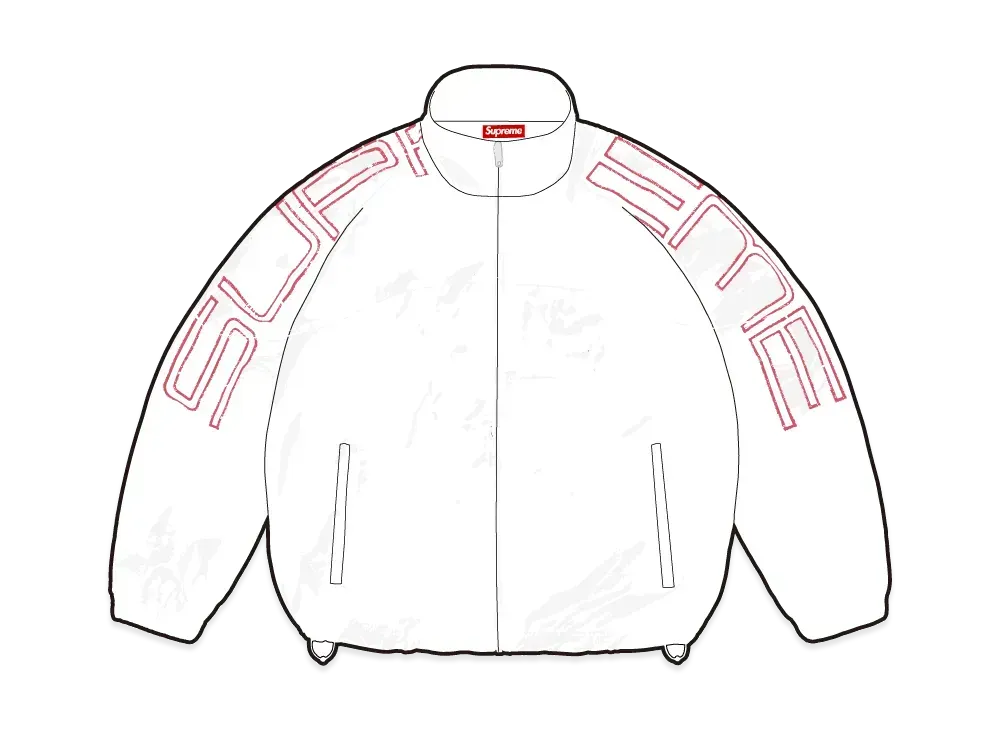 Supreme Spellout Embroidered Track Jacket "White"