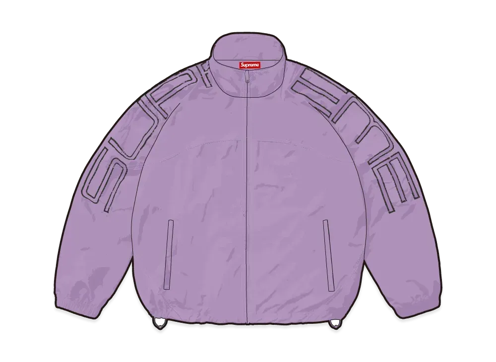Supreme Spellout Embroidered Track Jacket "Dusty Purple"
