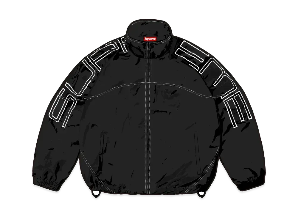 Supreme Spellout Embroidered Track Jacket "Black"