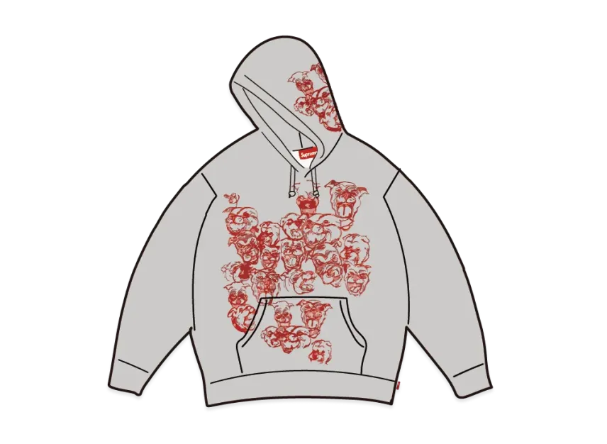 Supreme Pitbulls Embroidered Hooded Sweatshirt Supreme Pitbulls Embroidered Hooded Sweatshirt
