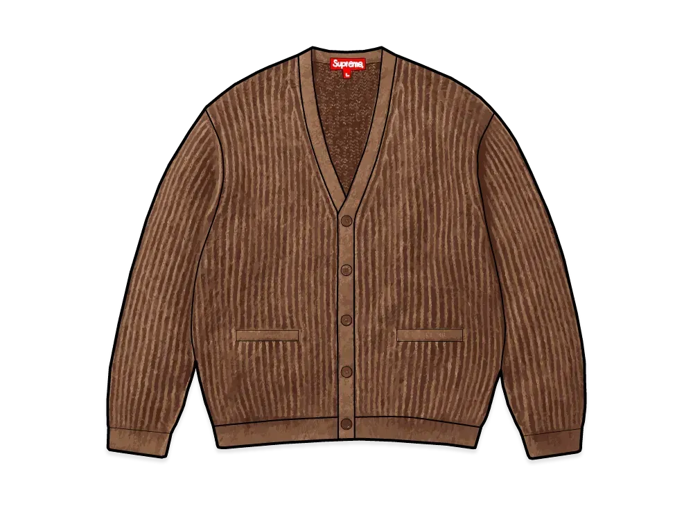 Supreme 2-Tone Mohair Cardigan "Light Brown"