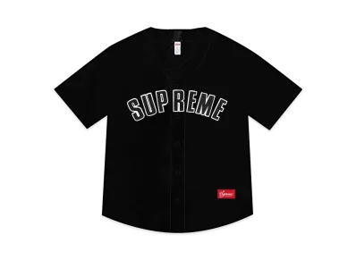 Supreme Velvet Baseball Jersey "Black"