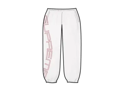 Supreme Spellout Embroidered Track Pant "White"
