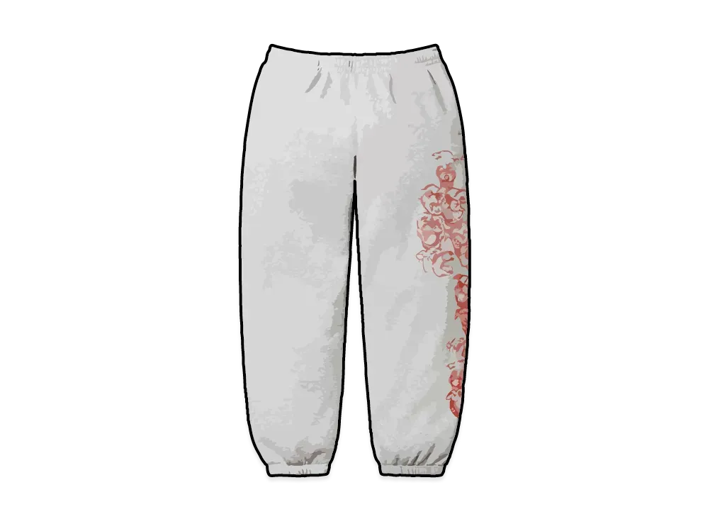 Supreme Pitbulls Embroidered Sweatpant "Heather Grey"