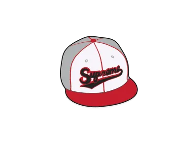 Supreme Piping Script Logo New Era "Grey"