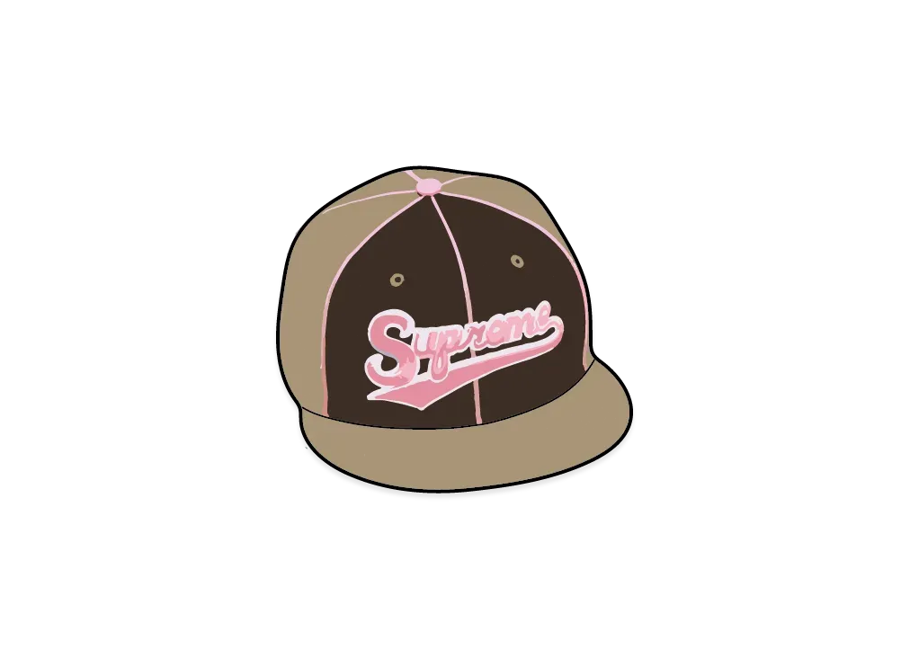 Supreme Piping Script Logo New Era "Tan"