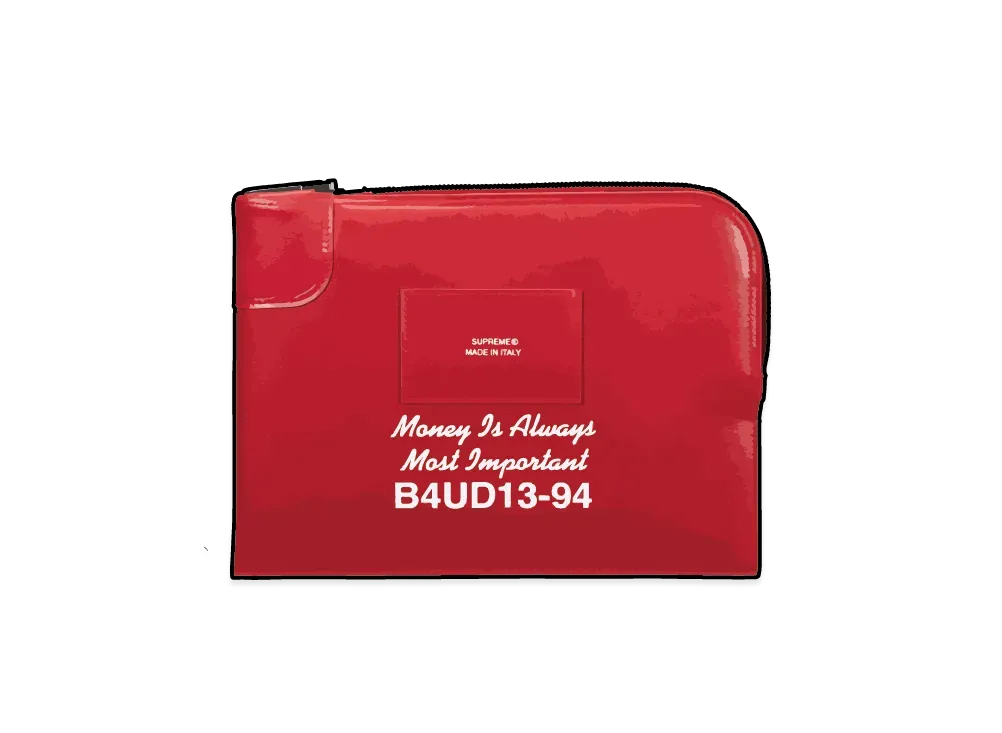 Supreme Leather Money Bag (25SS) "Red"