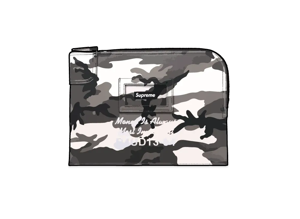Supreme Leather Money Bag (25SS) "Snow Camo"