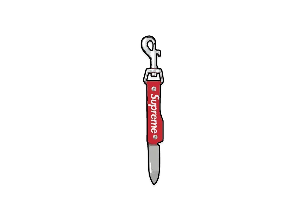 Supreme Leather Clip Knife "Red"