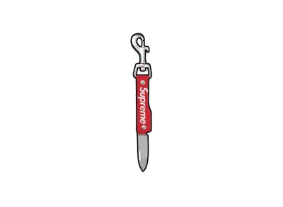 Supreme Leather Clip Knife (25SS) "Red"