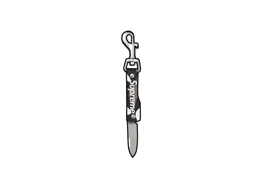 Supreme Leather Clip Knife (25SS) "Snow Camo"