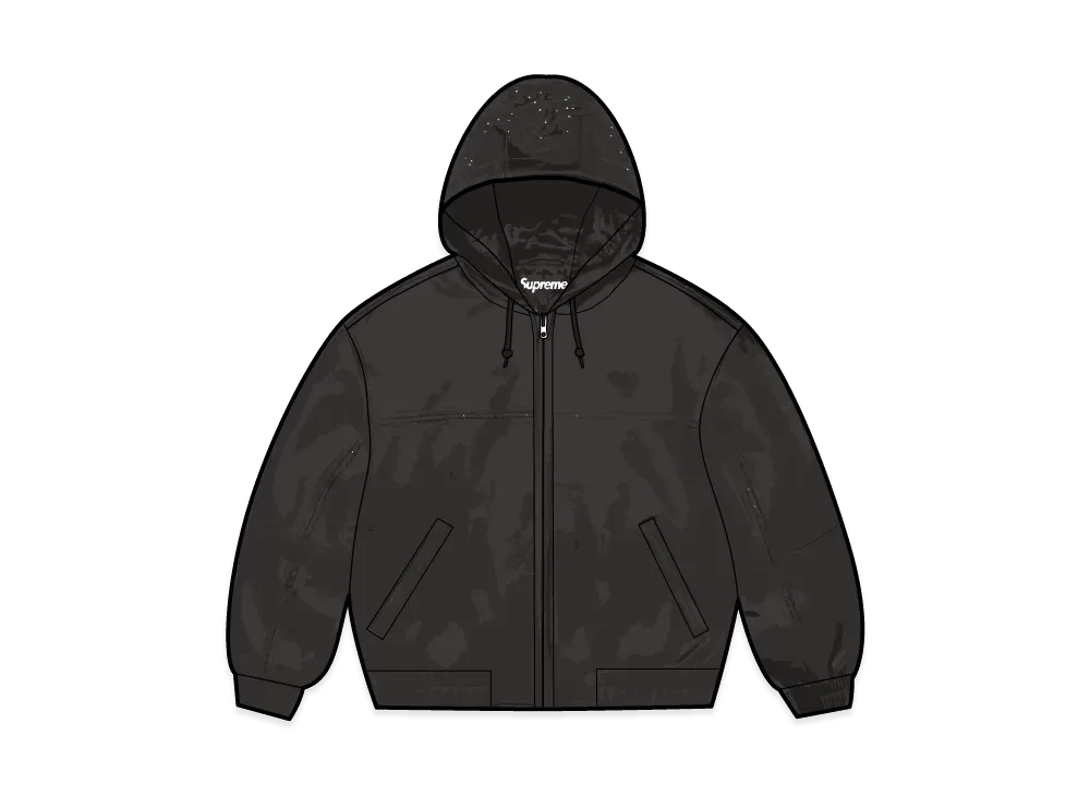 Supreme Studded Hooded Leather Jacket "Black"
