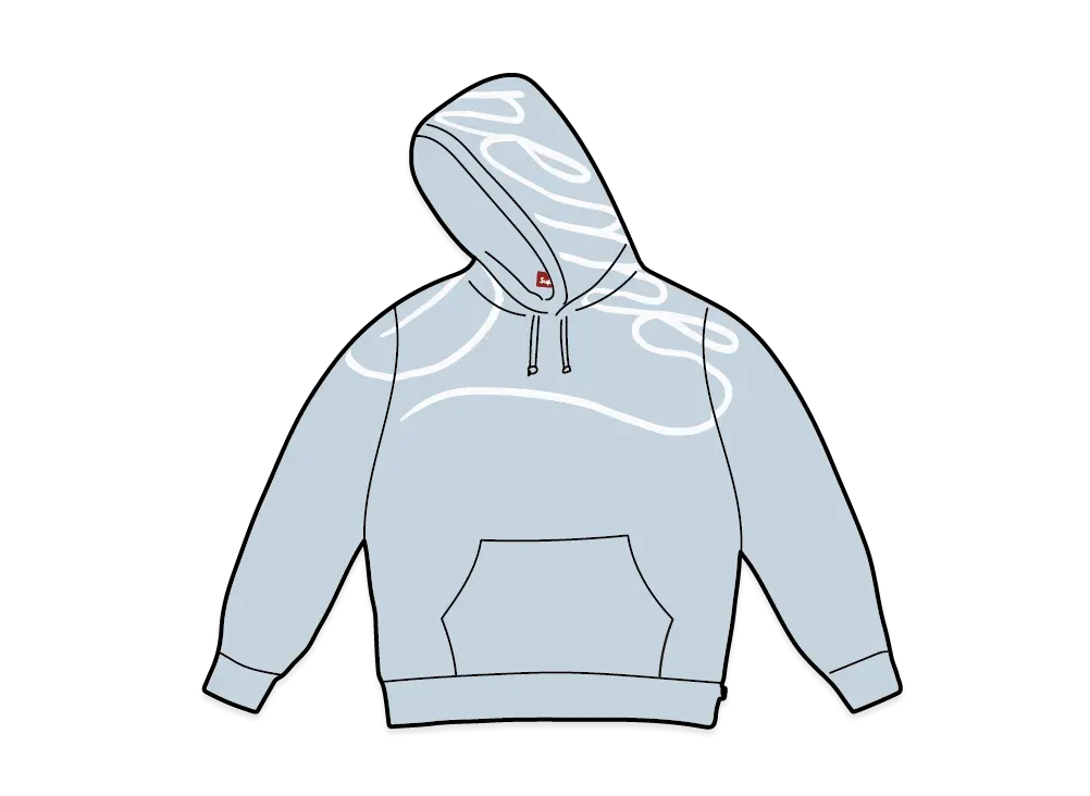 Supreme Shoulder Script Hooded Sweatshirt "Light Blue"