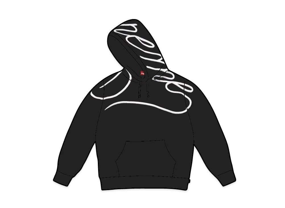 Supreme Shoulder Script Hooded Sweatshirt "Black"