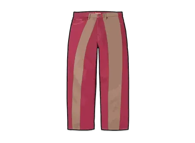 Supreme Paneled Stripe Baggy Jean "Red"