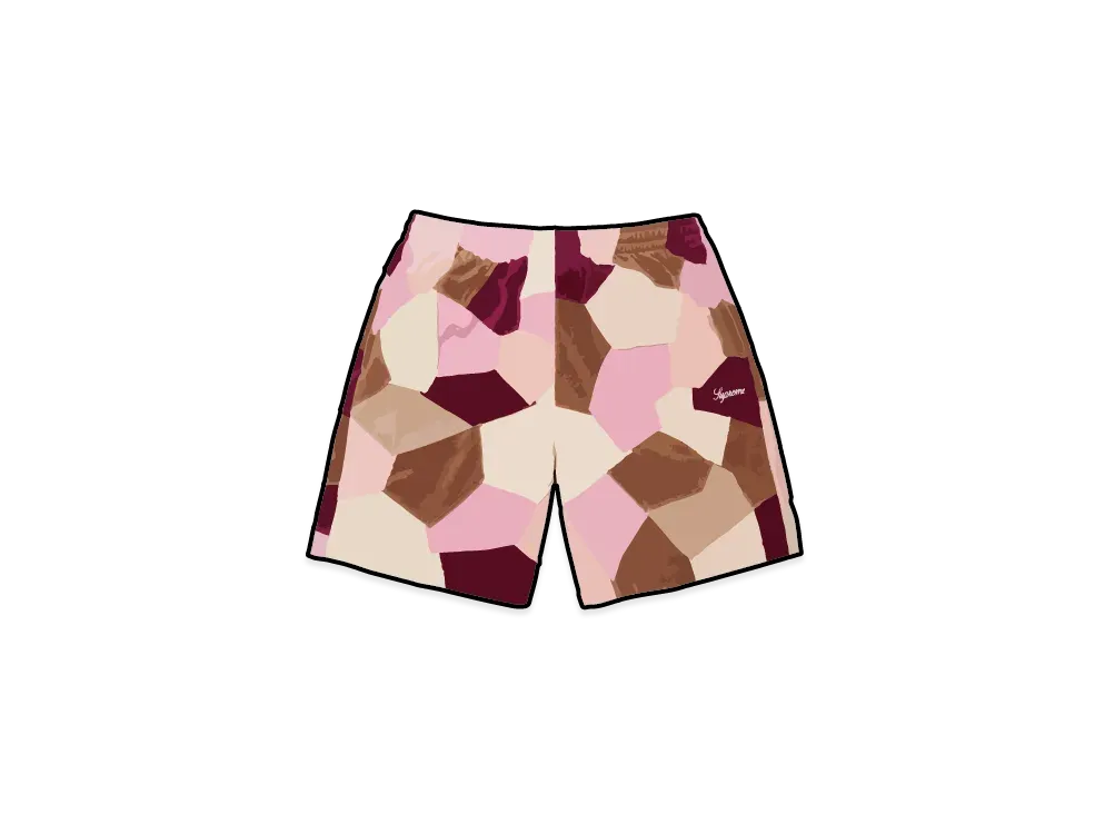 Supreme Patchwork Velour Short "Tan"