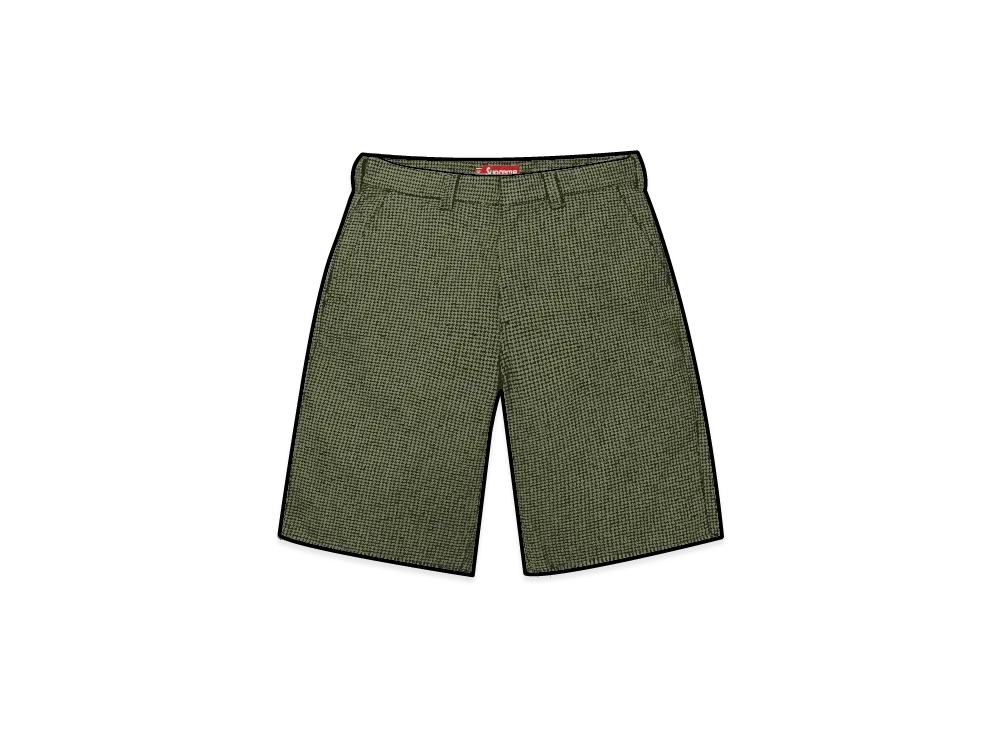 Supreme Work Short "Olive Houndstooth" (25SS)