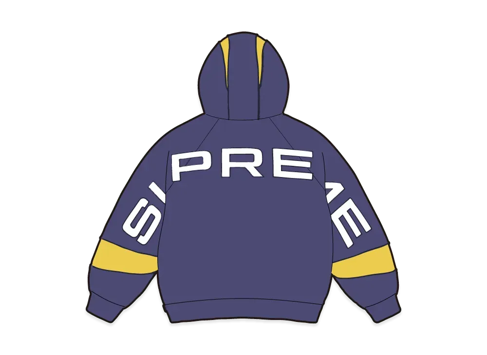 Supreme Paneled Hooded Sweatshirt "Washed Navy"