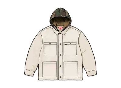Supreme Worn Hooded Chore Coat "Natural"