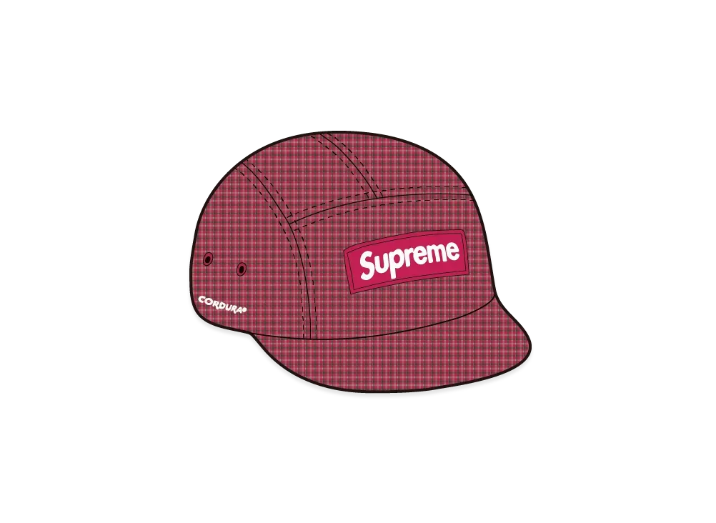Supreme Cordura Plaid Camp Cap "Red"