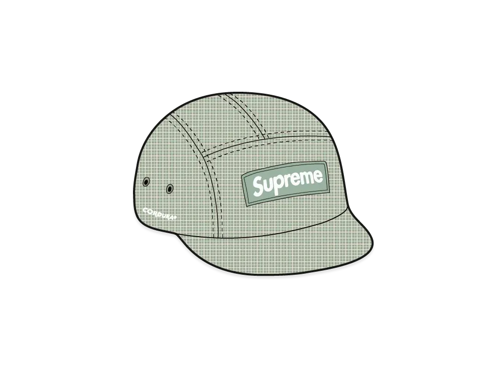Supreme Cordura Plaid Camp Cap "Green"