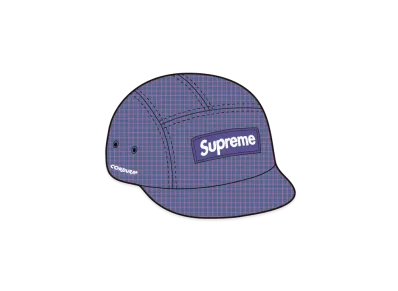 Supreme Cordura Plaid Camp Cap "Purple"