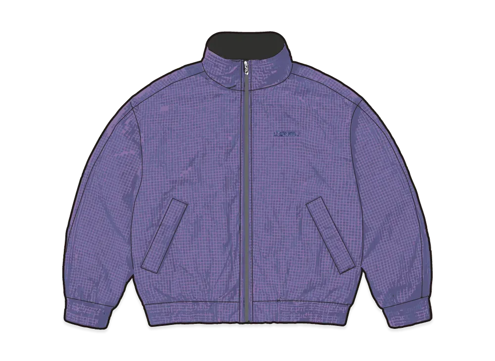 Supreme Leather Collar Utility Jacket "Blue Plaid"